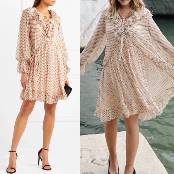 Zimmermann Dresses & Skirts - ZIMMERMANN Ruffled Polka-Dot Silk Midi Dress size US 8